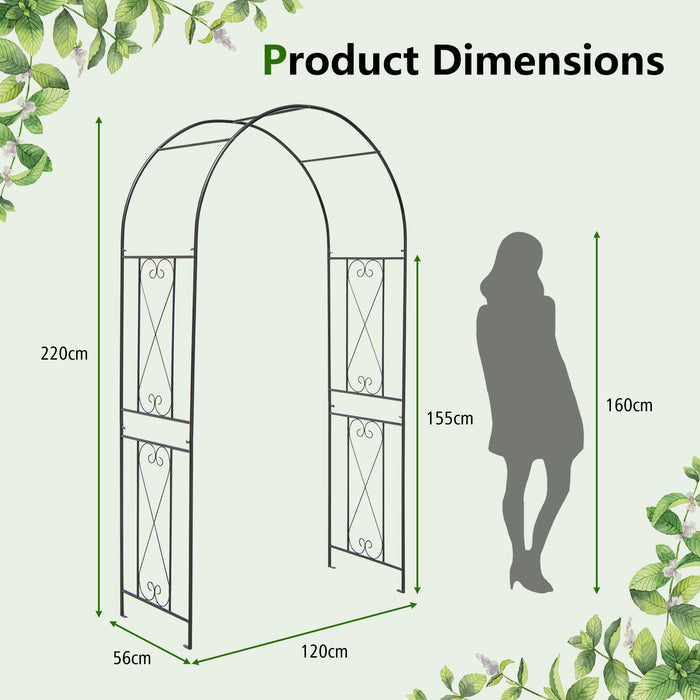 Archway Plant Stand - Robust Metal Patio Rack for Climbing Plants, Black - Ideal for Outdoor Gardening Enthusiasts