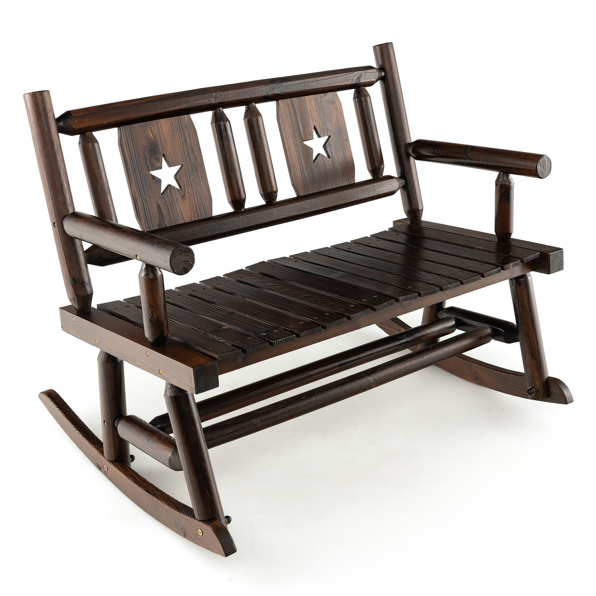 Outdoor 2-Seater Rocking Bench for Patio, Porch or Balcony Relaxation ...