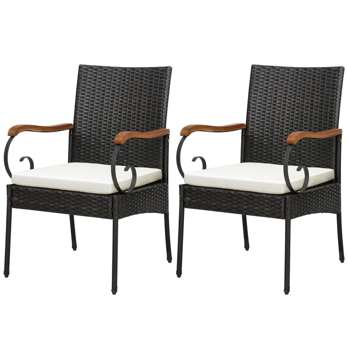 Patio Wicker - Comfortable Chair Set of 2 with Soft, Zippered Cushions - Perfect for Outdoor Relaxation and Entertaining