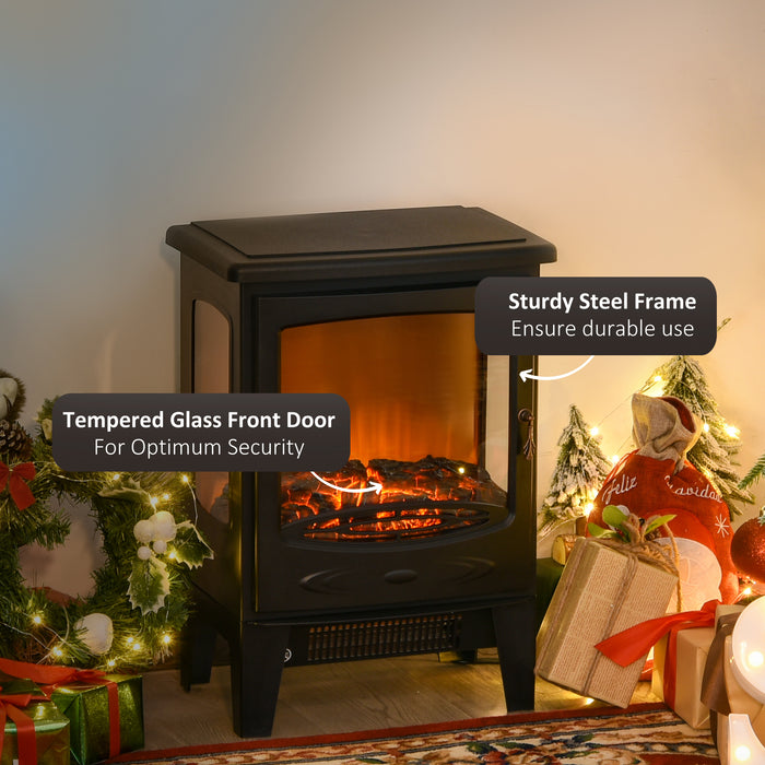 1800W Electric Fireplace Heater - Tempered Glass Design with Adjustable Heat - Cozy Indoor Warming Solution