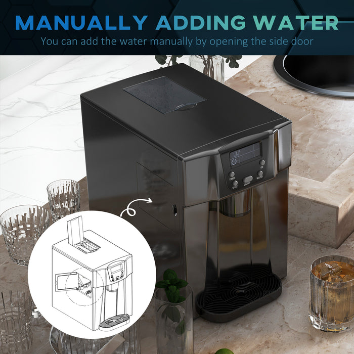 Counter Top Ice Cube Maker with Water Dispenser - 3L Tank, Adjustable Cube Size, Quick Cycle - Ideal for Home Use, No Plumbing Needed