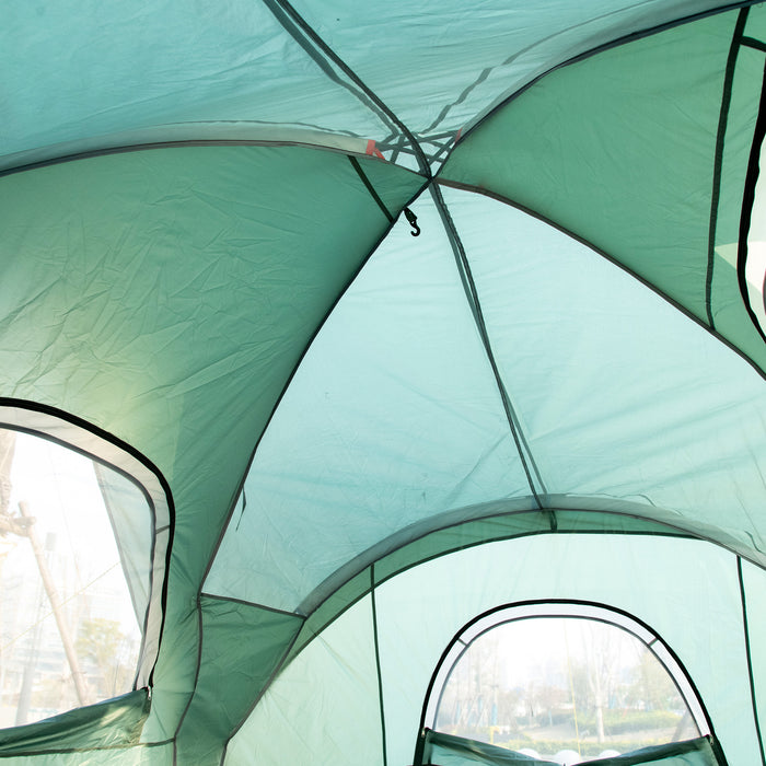 5-6 Person Waterproof Dome Tent - Outdoor Hiking Camping Shelter with UV Protection, 3000mm Water Resistance - Ideal for Family and Group Adventures in Dark Green