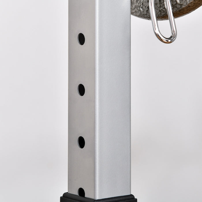 Adjustable Barbell Squat Rack (2 Pairs) - Portable Stand with Wheels for Weight Lifting and Bench Press - Ideal for Home Gym Fitness Enthusiasts