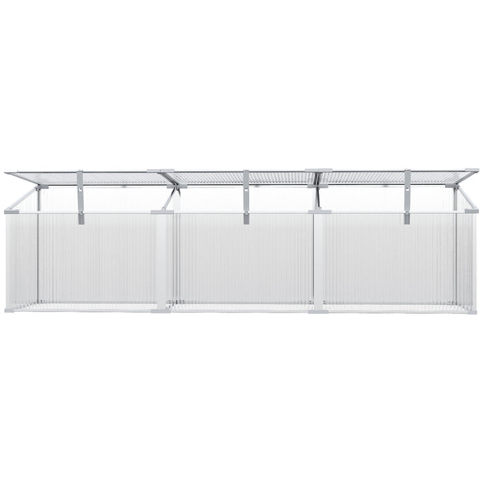 Polycarbonate Greenhouse with Aluminium Frame - Outdoor Grow House for Flowers, Vegetables and Plants, Raised Bed Garden Cold Frame - 180 x 51 x 51 cm Ideal for Hobby Gardeners