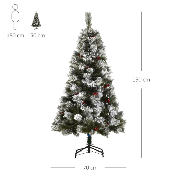 150cm Tall Artificial Christmas Tree - Lush Green Spruce - Perfect for Festive Home Decoration