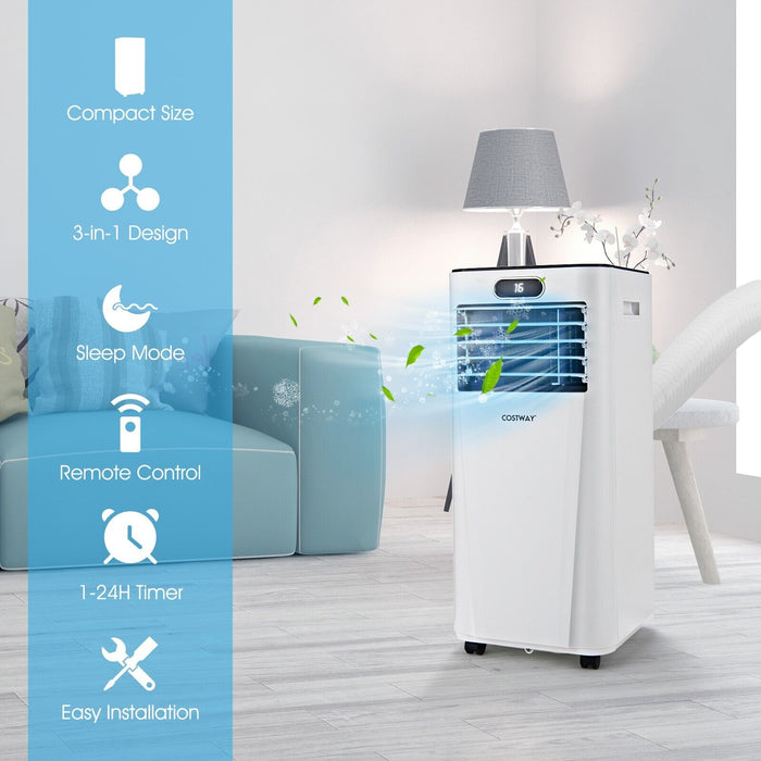 3-in-1 Portable Air Conditioner - With Remote Control and Sleep Mode in White - Ideal for Effortless Temperature Control and Energy Efficiency