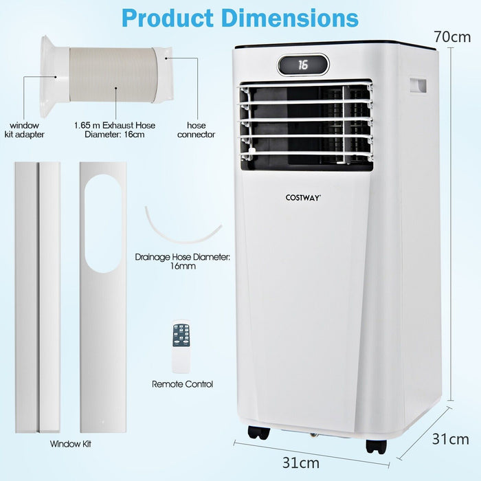 3-in-1 Portable Air Conditioner - With Remote Control and Sleep Mode in White - Ideal for Effortless Temperature Control and Energy Efficiency