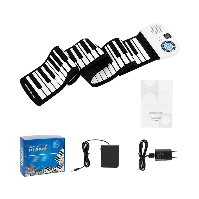 88-Key Portable Roll-Up Electronic Piano - Kids and Beginners Friendly, Black - Perfect for Easy Learning and Practice