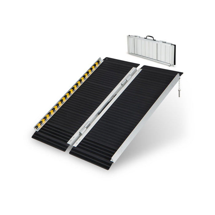 Portable Aluminum Ramp - Wheelchair Accessible with Transition Plate - Ideal for Ease of Mobility Solutions