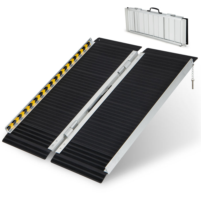 Portable Aluminum Ramp - Wheelchair Accessible with Transition Plate - Ideal for Ease of Mobility Solutions