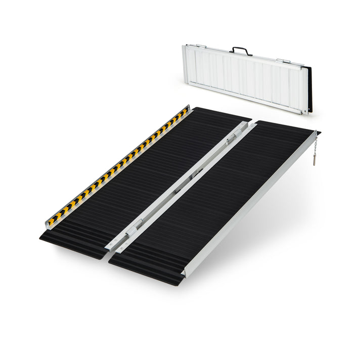 Portable Aluminum Ramp - Wheelchair Accessible with Transition Plate - Ideal for Ease of Mobility Solutions