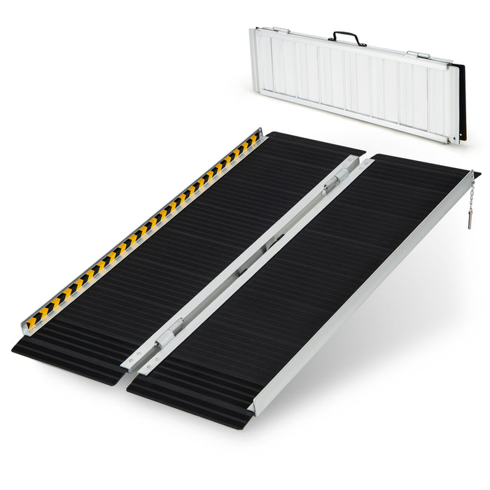 Portable Aluminum Ramp - Wheelchair Accessible with Transition Plate - Ideal for Ease of Mobility Solutions