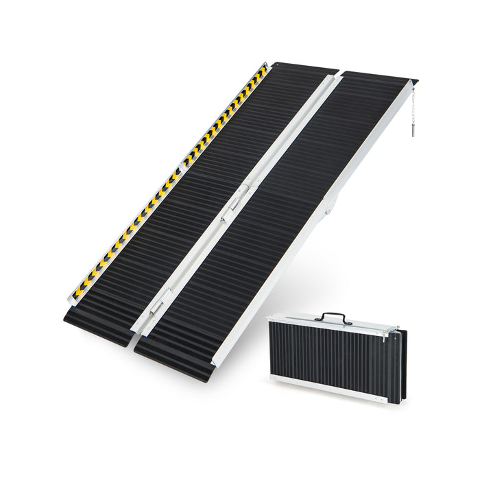 Portable Aluminum Ramp - Wheelchair Accessible with Transition Plate - Ideal for Ease of Mobility Solutions