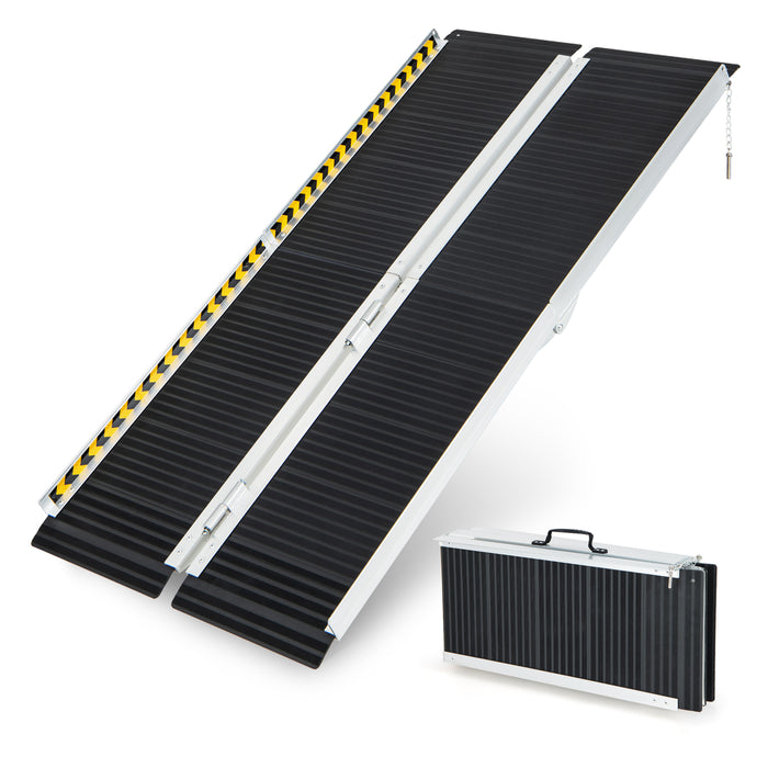 Portable Aluminum Ramp - Wheelchair Accessible with Transition Plate - Ideal for Ease of Mobility Solutions