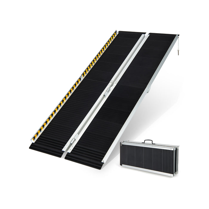 Portable Aluminum Ramp - Wheelchair Accessible with Transition Plate - Ideal for Ease of Mobility Solutions