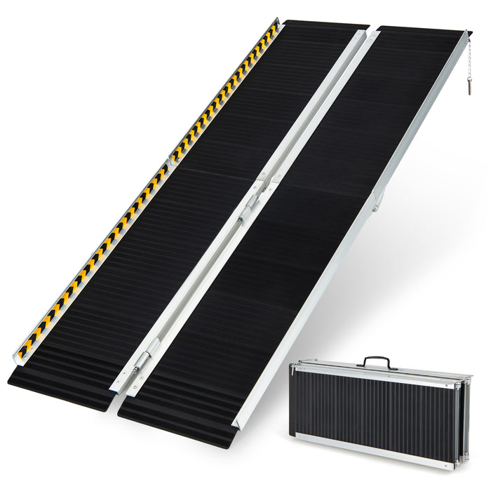 Portable Aluminum Ramp - Wheelchair Accessible with Transition Plate - Ideal for Ease of Mobility Solutions