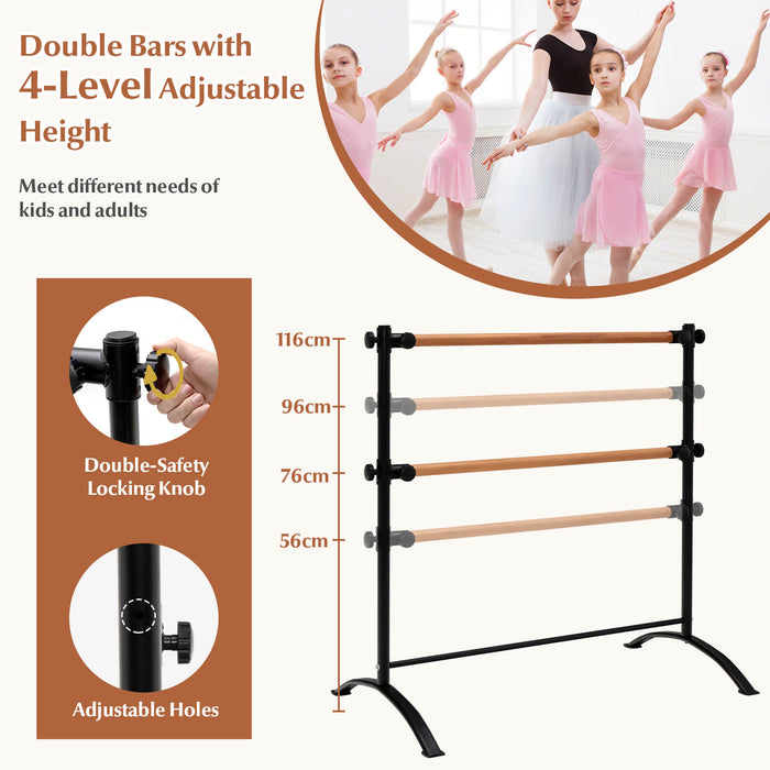 Freestanding Ballet Barre, 4 Feet - Black Color, Height Adjustable Feature - Perfect for Ballet Dancers and Fitness Enthusiasts