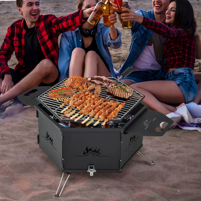 Char-Broil Portable Grill Model 240 - Compact Charcoal Stove with Rotatable & Foldable Design - Ideal for Outdoor Cooking Enthusiasts and Travellers