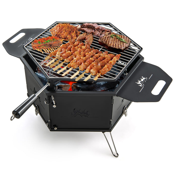 Char-Broil Portable Grill Model 240 - Compact Charcoal Stove with Rotatable & Foldable Design - Ideal for Outdoor Cooking Enthusiasts and Travellers