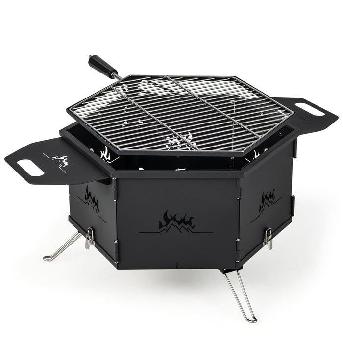 Char-Broil Portable Grill Model 240 - Compact Charcoal Stove with Rotatable & Foldable Design - Ideal for Outdoor Cooking Enthusiasts and Travellers