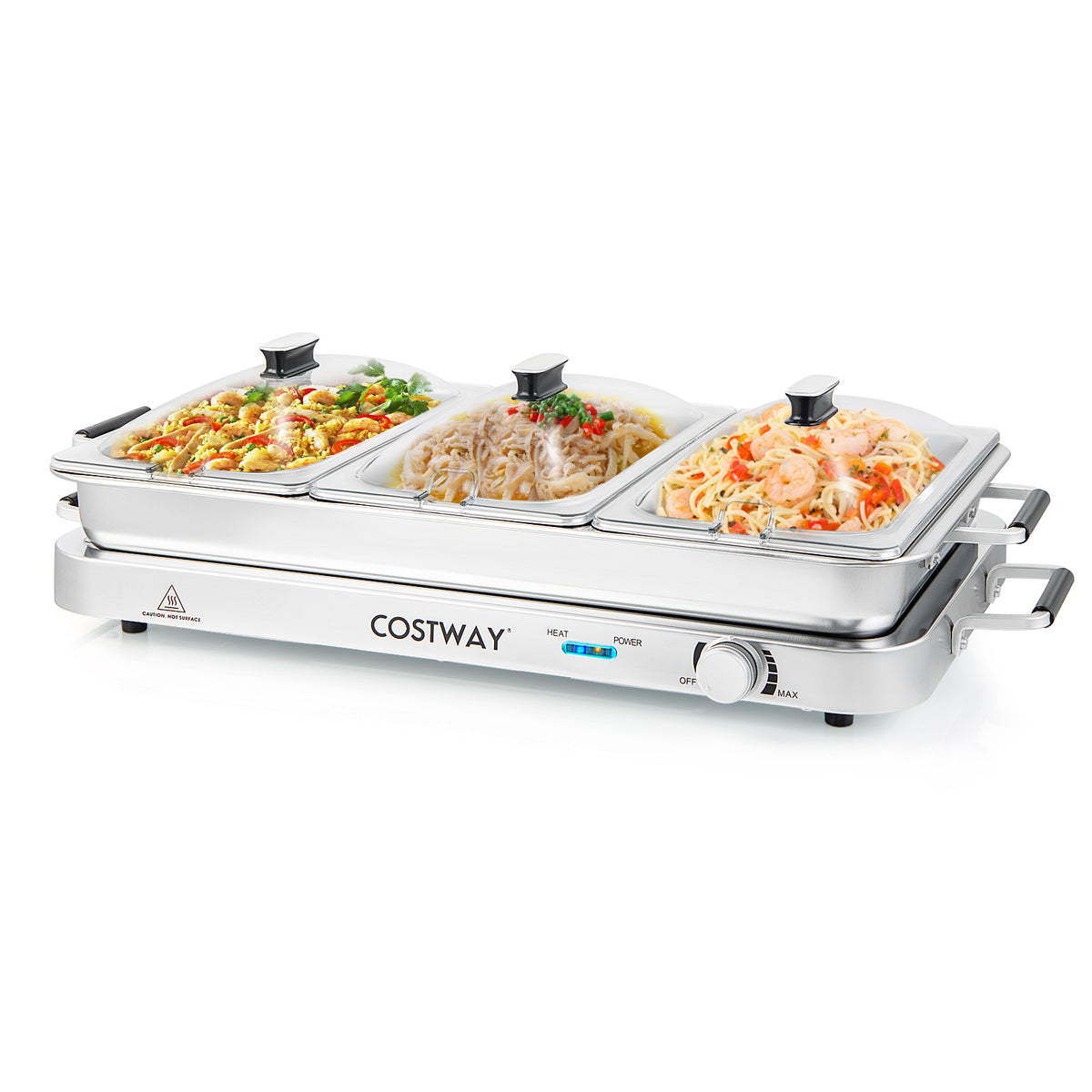 2 in 1 Electric Buffet Server - Portable Warming Tray for Food Serving - Ideal for Indoor and Outdoor Party Hosts
