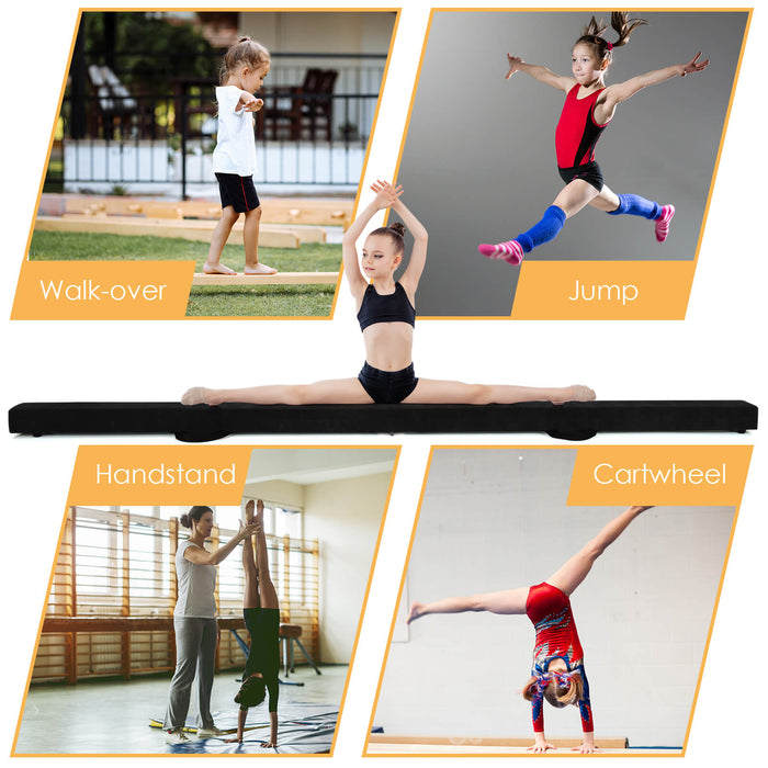 Portable Gymnastics Beam - Folding, Easy to Carry Design in Bold Black - Perfect for Gymnasts on-the-go