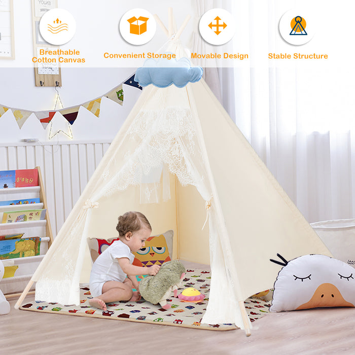 Kids' Portable Lace Playhouse Tent - Indoor/Outdoor Fun Play Area, Easy Assembly - Perfect for Children's Imaginative Play and Adventures