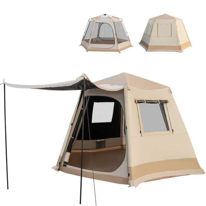 Instant Pop-Up Camping Tent - Automatic Bracket, Rainfly Features - Ideal for Quick Setup and Weather Protection