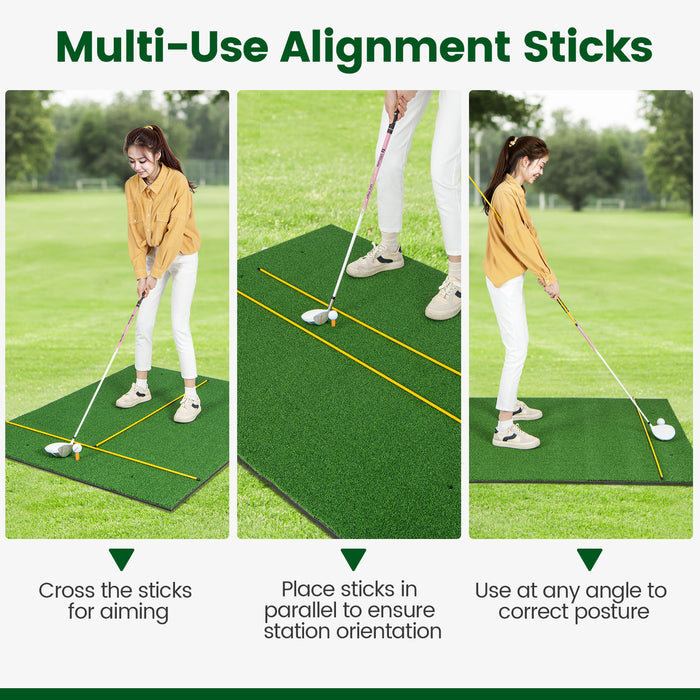 Premium 3-In-1 Golf Practice Hitting Mat - Synthetic Grass Turf, 27mm Thickness - Ideal for Improving Golf Skills & Home Use