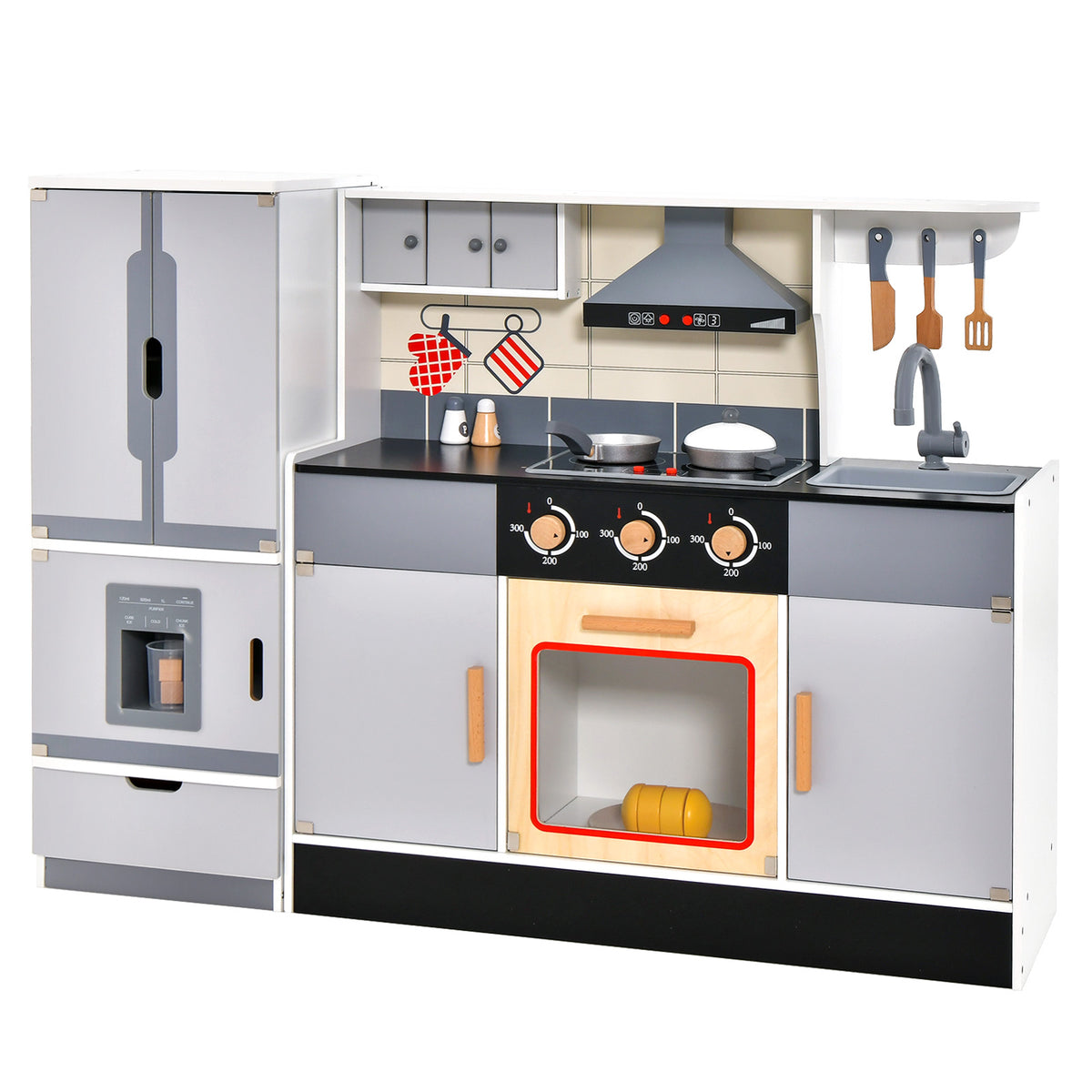 Kitchen Play Set Toy - Features Freestanding Refrigerator - Perfect for Fostering Creativity and Pretend Play