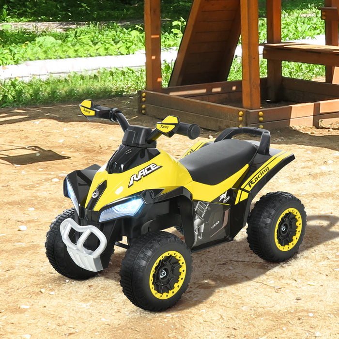 Kids Foot-to-Floor Ride-On Slider Car with Music & Lights - Manual Toddler Walker Vehicle, Yellow - Ideal for Ages 18-36 Months
