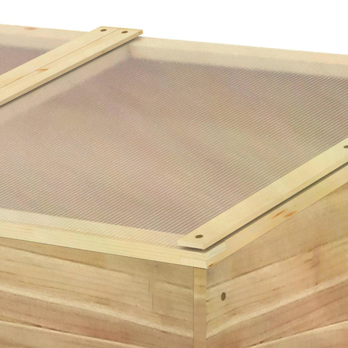 Natural Wooden Cold Frame - Polycarbonate Panel Grow House for Garden Enthusiasts - Protects Flowers, Vegetables & Plants Against Harsh Weather