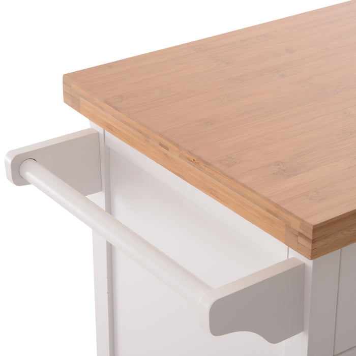 Wooden Kitchen Cart with Storage - Trolley Cabinet, Drawer, Cupboard, Towel Rail | Ideal for Organizing Kitchen Essentials & Saving Space