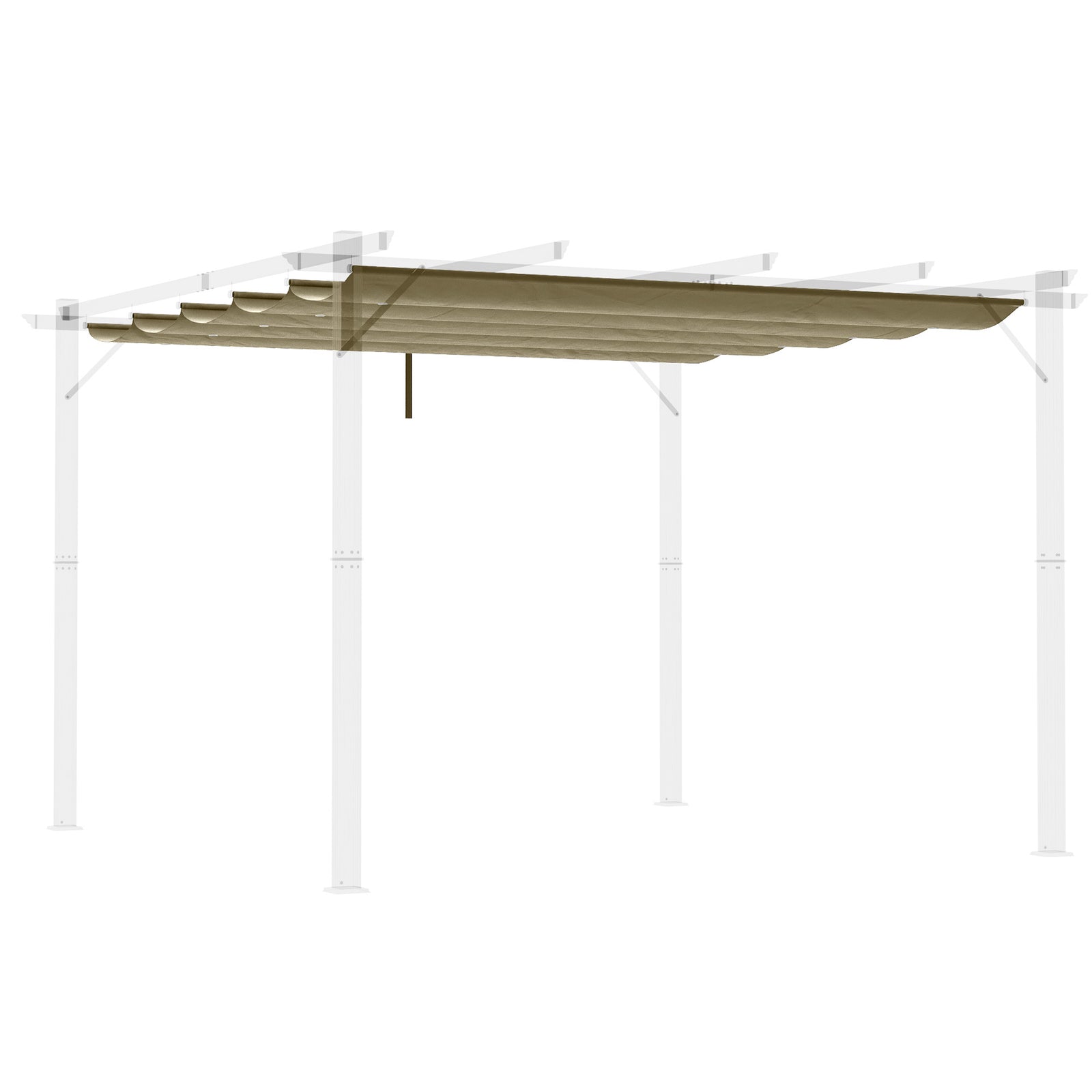 Retractable Pergola Shade Cover 3x3m - Durable Replacement Canopy Fabric, Gazebo Compatible, in Elegant Tan - Ideal for Outdoor Comfort and Entertaining