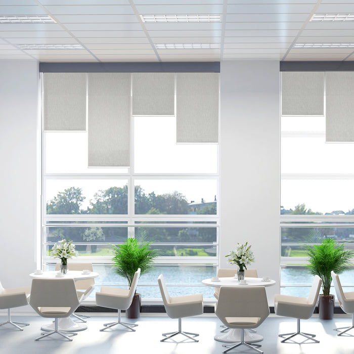 WiFi Smart Roller Blinds with UV Protection - Rechargeable Electric Shades for Home and Office, Grey, 80 x 180cm - Convenient and Privacy Enhancing Window Coverings