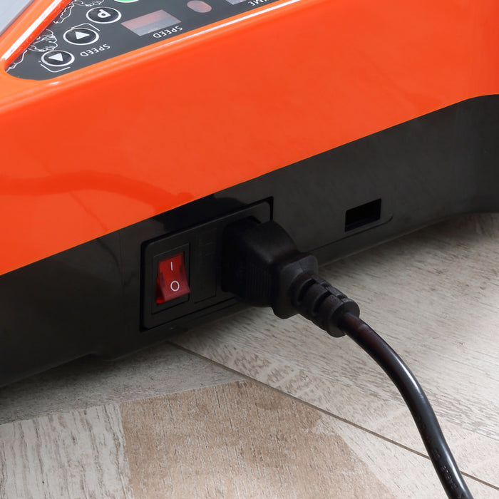 Vibration Fitness Plate with Resistance Bands - 99 Adjustable Intensity Levels, Remote Control - Ideal for Home Gym Full-Body Workouts, Orange and Grey