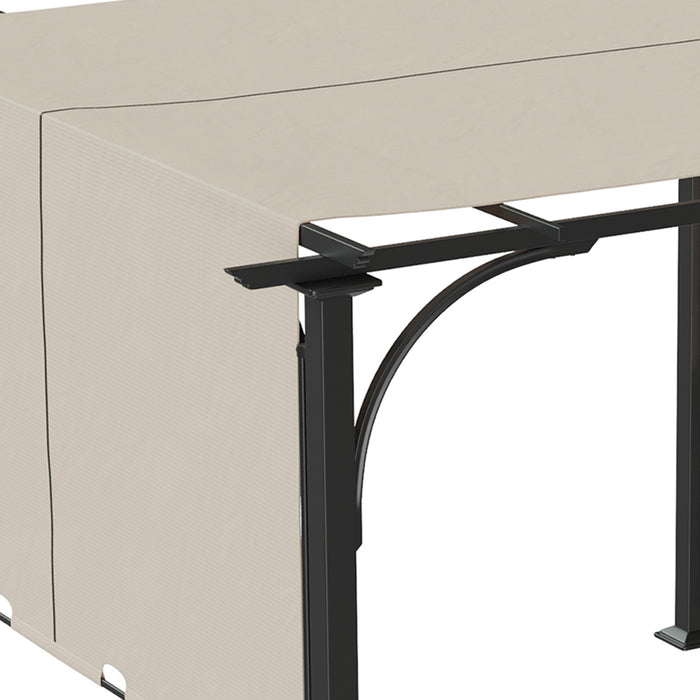 Outdoor Retractable Pergola 3x3m - Adjustable Canopy Gazebo for Garden, Beige - Ideal for Patio Shelter and Backyard Shade