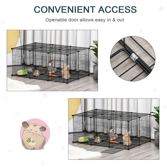 DIY Pet Playpen Metal Cage - 22-Piece Small Animal Enclosure with Door - Ideal for Bunnies, Chinchillas, Hedgehogs & Guinea Pigs