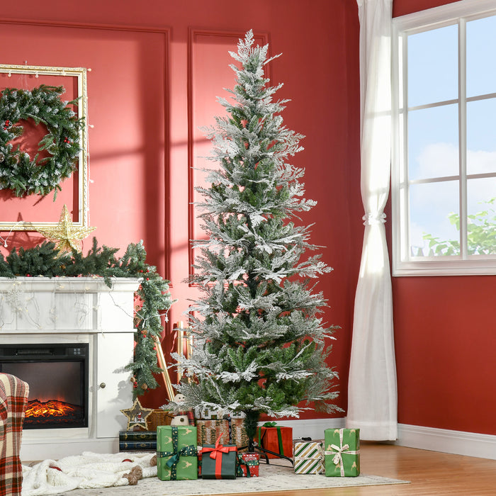 Realistic Cypress Snow-Flocked Artificial Christmas Tree with Auto-Open Feature - Lush Green Holiday Decor with Easy Setup - Perfect for Festive Home Displays