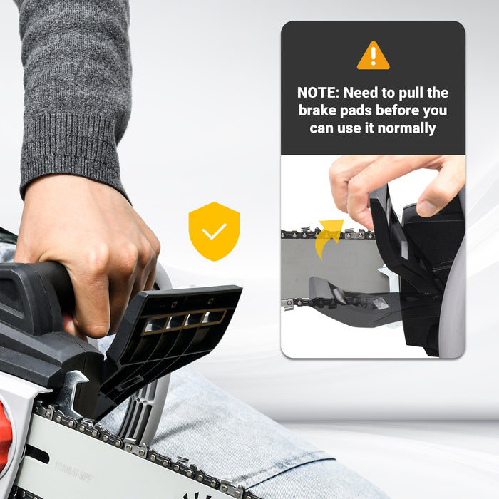 1600W Electric Chainsaw with Dual Safety Brake - Tool-Free Chain Adjustment, 40cm Bar, Auto-Oiling - Ideal for Woodcutting Tasks & DIY Projects