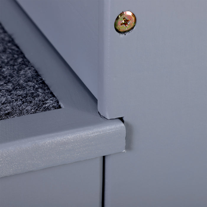 3-Step Wooden Pet Stairs - Dog and Cat Friendly Steps with Non-Slip Carpet Treads, Grey - Ideal for Small to Medium Sized Pets Accessing Beds and Sofas