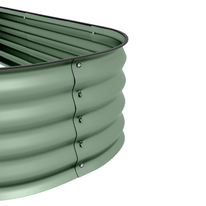 Metal Raised Garden Bed - Galvanized Herb & Succulent Planter with Safety Edge - Ideal for Flower Gardening & Green Spaces
