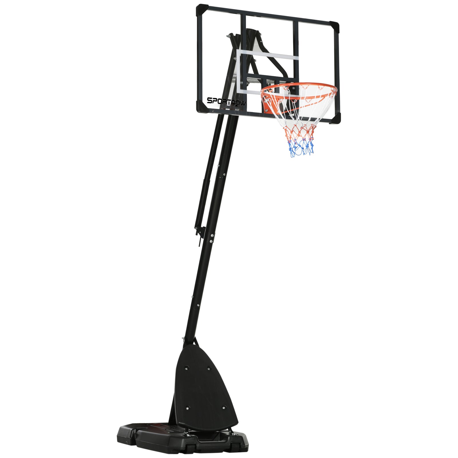 Adjustable 2.4-2.9m Basketball Hoop Stand - Sturdy Backboard, Weighted Base, Portable with Wheels - Ideal for All Ages and Outdoor Play
