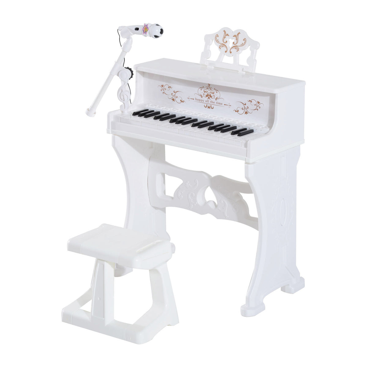 Kids 37-Key Electronic Mini Piano Keyboard - Light-Up Musical Instrument with Educational Games - Perfect for Aspiring Young Musicians with Stool and Microphone Included