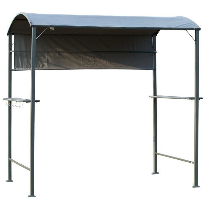 Outdoor BBQ Gazebo with Sturdy Metal Frame - Weather-Resistant Grey Canopy - Ideal for Grill Protection and Garden Parties