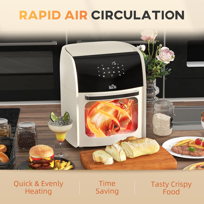 Rapid Air 1800W Digital Air Fryer Oven - 12L Capacity with 8 Preset Modes & Advanced Air Circulation - Memory Function for Health-Conscious Cooks & Busy Households