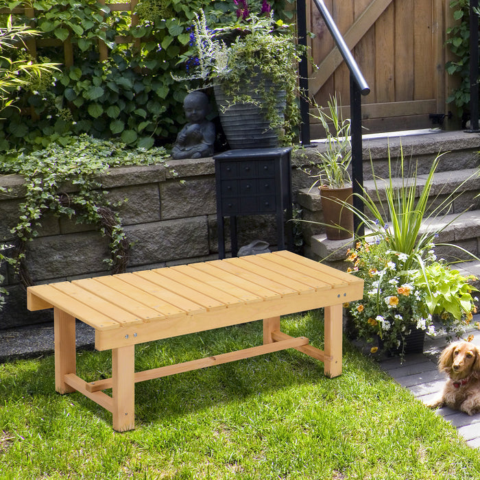 2-Seater Garden Wooden Bench - Robust Fir Patio Loveseat, Indoor/Outdoor, 110L x 38W cm - Ideal for Couples’ Cozy Corner or Garden Retreat