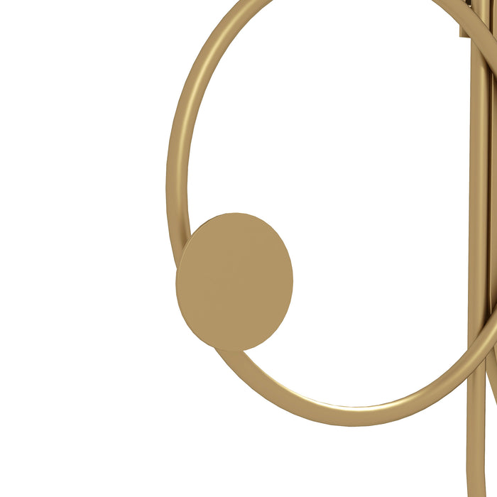 Modern Gold-Toned Metal Wall Mirror with Coat Hooks - Decorative Wall Art for Home Styling - Ideal for Living Room and Bedroom Organization