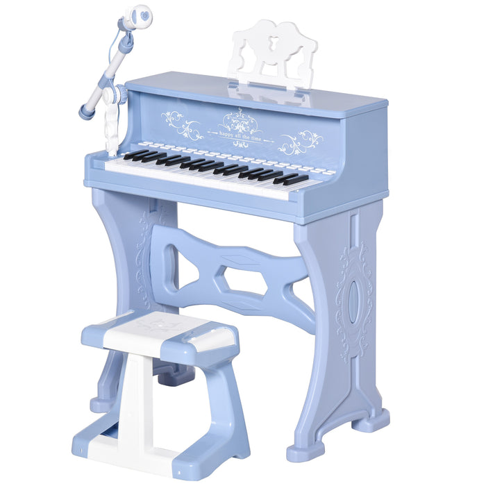 Kids Mini Grand Piano with Stool & Microphone - 37-Key Electronic Learning Keyboard for Music Education - Ideal Toy for Aspiring Young Musicians & Beginners
