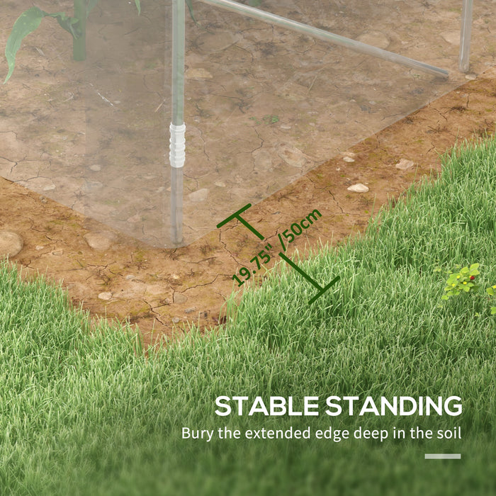 Walk-in Polytunnel Greenhouse with PE Cover - Sturdy Galvanized Steel Frame, 3m x 2m x 2m, Transparent - Ideal for Year-Round Gardening and Plant Protection